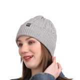 Coreteq Women Woollen Winter Cuff Beanie Cap Cable Knit (Free Size, Pack Of 1) Grey