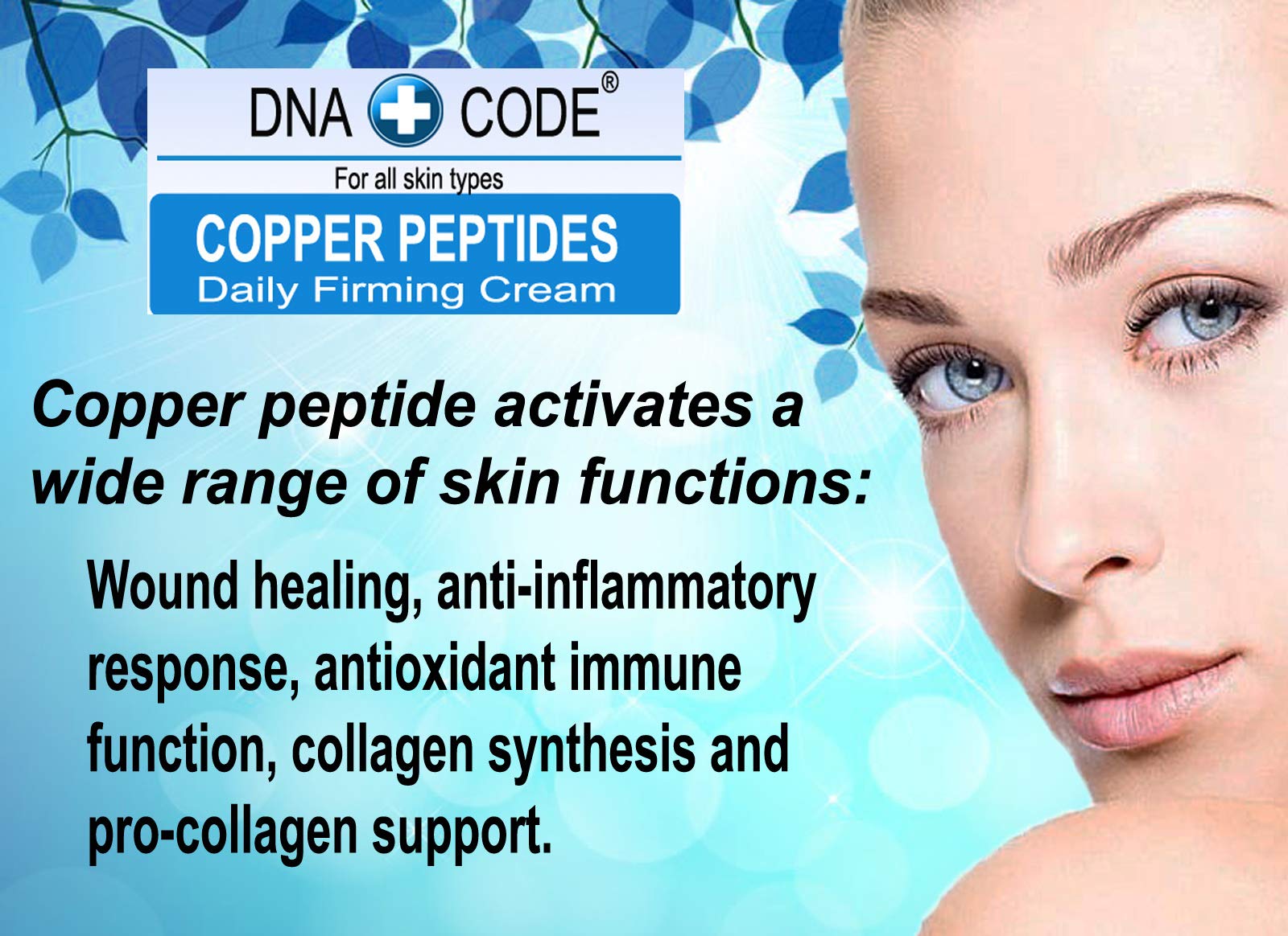 DNA CODE Skin Care Magic Firming Cream-Copper Peptides Daily Firming Cream-Argireline, Matrixyl 3000, SNAP-8, Pentapeptide-18 (L