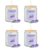 GITRANG 4 Pack Lavender Candle Set, 30 oz 200 Hour Home Aromatherapy Jar Candles, Long Lasting Aromatherapy Candles for Bedrooms