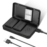 NEEWER 2 Packs LP-E6 LP-E6N Replacement Batteries and an USB Dual Charging Case Set, Compatible with Canon 5D Mark II III 5D Mar