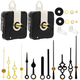 YOUNGTOWN 2 Pack Silent Sweep Clock Movement with 4 Pack of Small Hands,Wall Clock DIY Quartz Mechanism Battery Operated Repair 