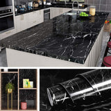 Livelynine 197 x 24 Inch Wide Marble Black Contact Paper Peel and Stick Kitchen Countertop Peel and Stick Counter Top Paper Tabl