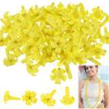 Jutom 50 Pcs Puakenikeni Clay Flowers Beads 20mm Handmade Pikake Clay Bead with Pre-drilled Holes Hawaiian Pikake Flower Beads f