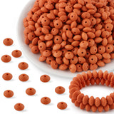 Kovict 300Pcs 12mm Silicone Lentil Beads, Silicone Spacer Beads for Necklace Bracelet Keychain Pens Craft(Rust Brown)