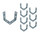 QCAA Triple Bracket Corner Brace Durable Thicker Steel Construction, Zinc Plated, 2x2x5/8x2.0 mm, Made in Taiwan, 8 Pack