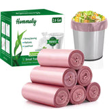 Hommaly 2.6 Gallon 240 pcs Small Pink Trash Bags, Strong Garbage Bags, Bathroom Trash Can Bin Liners Unscented, Mini Plastic Bag