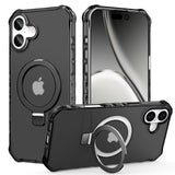 Shecaset for iPhone 16 Plus Case, [Compatible with MagSafe] [Invisible Magnetic Ring Stand], Slim Matte Wavy Frame Women Girls C