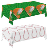 Gatherfun Baseball Party Supplies: 2-Pack Baseball Birthday Decorations with Disposable Plastic Tablecloth - Table Cover for Bas