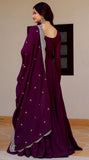 Wedani Georgette Sequins Work Anarkali Kurta Set For Women (In Alpha 2Xl Regular Purple),PURPLE,2XL,Georgette,Anarkali,