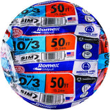 Southwire Romex Brand Simpull Solid Indoor 10/3 W/G NMB Cable 100ft Coil, Orange SW# 63948422