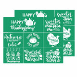 JAJADO 2 Pcs Thanksgiving Adhesive Stencils Reusable Silk Screen for Pumpkins Fall Wooden Sign Autumn Painting Mesh Transfers fo