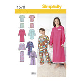 Simplicity 1570 Childrens Pajama Sewing Patterns, Sizes 714