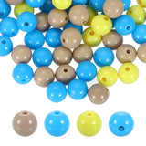 HARFINGTON 100pcs Light Blue Acrylic Round Beads 10mm Dia 1.9mm Hole Plastic Resin Smooth Balls Loose Bead for Jewelry Making Br