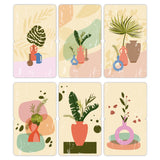 woopme Set of 6 Flower Vase Vector Leaf Magnetic Bookmark for Book Lovers Readers Students Gift Magnetic Page Clips Folding