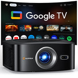 1500 ANSI Official Licensed Google TV Smart Projector, HAPPRUN 4K Full HD Home Theater with Auto Focus, Dolby Sound, Wi-Fi Bluet