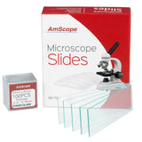 AmScope BS72P100S22 72 Pieces of PreCleaned Blank Microscope Slides and 100 Pieces of 22x22mm Square Coverslips Cover Glass