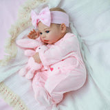 KSBD Realistic Reborn Baby Dolls - 18-Inch Lifelike Newborn Baby Doll with Open Eyes, Poseable Handmade Real Life Baby Doll, Gif