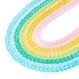 Beadthoven 680pcs 6mm Frosted Glass Crystal Beads Faceted Rondelle Round Ball Beads for Jewelry Making Glass Beads Spacers for B