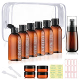 Wowang Travel Kit - 10 Pcs Travel Bottles for Toiletries, TSA Approved, Leak Proof Plastic Small Cream Jars & Refillable Spray B