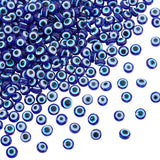 NBEADS About 500 Pcs Evil Eye Beads 6mm, Flat Round Evil Eye Spacer Beads, Resin Loose Beads with 1.5mm Hole for DIY Necklace Br