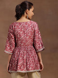 Libas Women'S Silk Blend Floral A-Line Kurti (291590R Pink Pink Xs