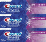 Crest 3D White Toothpaste Radiant Mint, 2.7 Oz (76g) Pack of 3