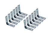 QCAA Angle Bracket Corner Brace Durable Thicker Steel Construction, Zinc Plated, 2x2x5/8 x1.8 mm, Made in Taiwan, 12 Pack