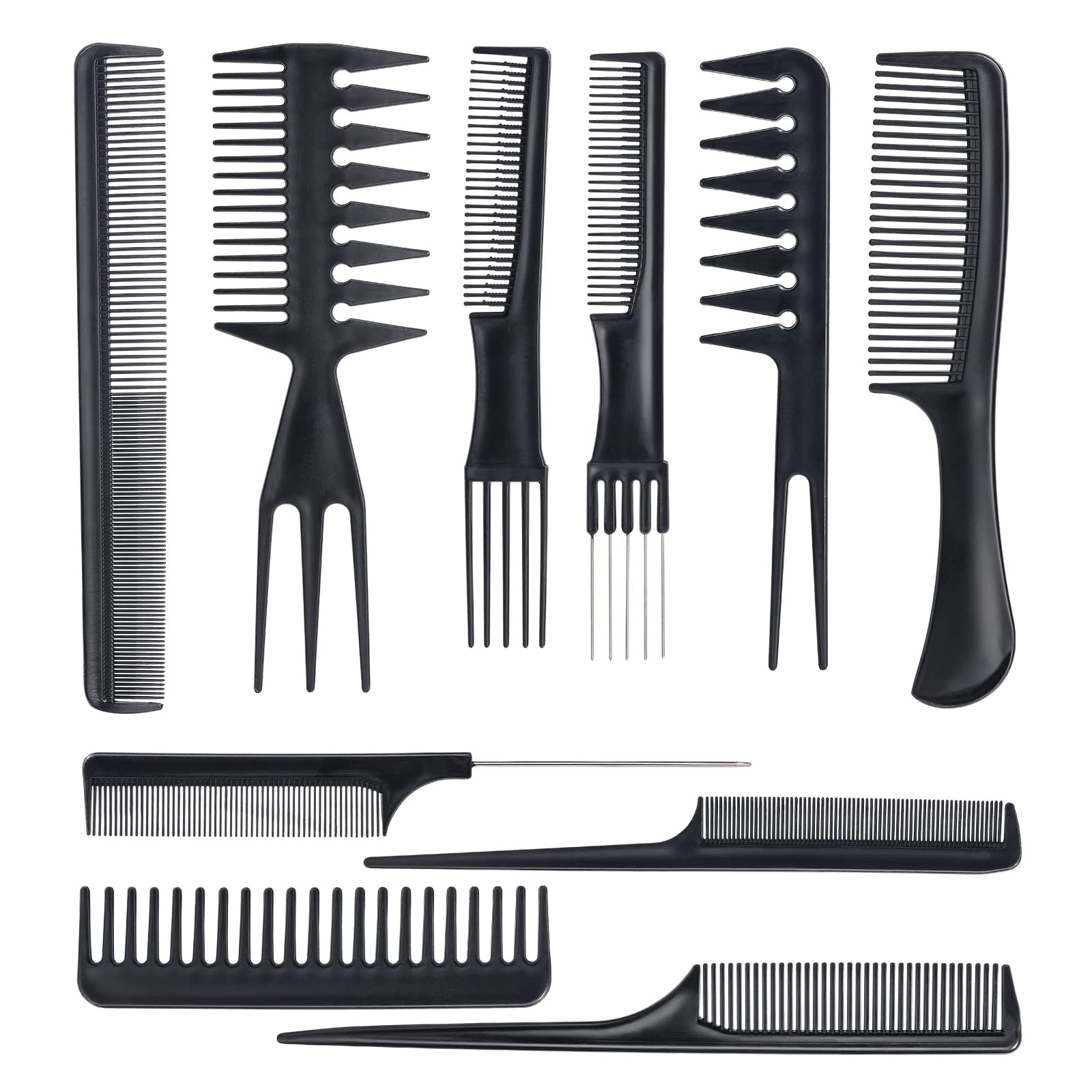 Oneleaf Styling Hair Comb 10Pcs Hair Stylists Professional Styling Comb Set Variety Pack Great For All Hair Types & Styles