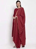 Anni Designer Women'S Maroon Rayon Anarkali Kurti Plazzo Dupatta Set (Can Be Maroon_S),Maroon,S,Rayon,Anarkali,Kurti, kurta, Dupatta