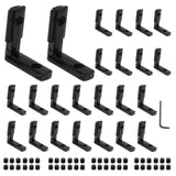 Seekliny 24pcs 2020 Extrusion Connector Bracket Joint Extruded Aluminum Hardware T-Slot Accessories V-Slot with Screws for 8020 