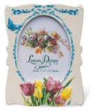 Lissom Design HandPainted Ceramic Photo Frame, 7 x 5 x 1Inches, Simply Elegant