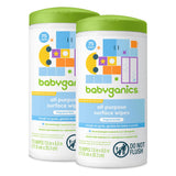 Babyganics All Purpose Surface Wipes, 75 ct, Plant Based and NonAbrasive, No Ammonia, No Bleach, Packaging May Vary