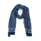 WomenS HandBlock Printed Soft Mulmul Cotton Stole (Indigo Blue, Length: 90, Width: 22 Inches)