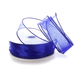 Ribbon Traditions 1.5 Wired Sheer Organza Ribbon Royal Blue 50 Yards