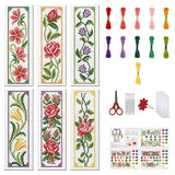 FREEBLOSS 6 Set Cross Stitch Bookmark Kit Cross Stitch Kit Vine Flowers Stamped Cross Stitch Bookmark with Instruction Cross Sti