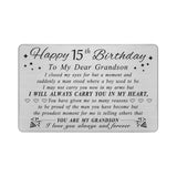 DEGASKEN Grandson 15th Birthday Card for Boys - Happy 15th Birthday Card for Grandson - Birthday Gifts for 15 Year Old Grandsons