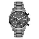 Timex Analog Watch For Man With Grey Round Dial & Silver Stainless Steel Bracelet Band Water Resistant Men'S Wrist Watches - Twe