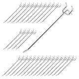 Waltool 40Pcs 8 /200mm Stainless Steel Pegboard Display Hooks Bulk Set, Black Garage Organization Peg Wall Hook Metal Slatwall P