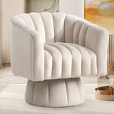 YSICK Swivel Accent Chair,360Swivel Barrel Chair, Modern Swivel Chair with Velvet Fabric, Mid-Century Swivel Chair with Wide Uph