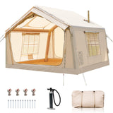 Inflatable Tents for Camping, Blow Up Tent for Camping Adults 4-6 People, Inflatable Hot Tent with Stove Jack & AC Ports, Glampi