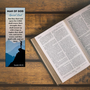 Happy Father's Day Man of God Special Dad Gift for Fathers They That Wait Upon The Lord Bookmarks Church Gifts for Men Bulk (50
