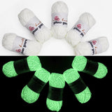 BulingBuling Acrylic Glow in The Dark Yarn - 5 Pack White (Total 5.3oz | 400 Yards), Knitting & Crochet Thread for DIY Crafts, C