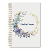 Undated Weekly Planner- Weekly Goals Notebook, A5 To Do List Planner, Habit Tracker Journal with Spiral Binding(Flower-2)