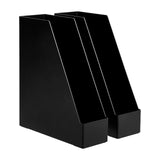 Amazon Basics Plastic Desk Organizer - Vertical Magazine and File Holder, Black, 2-Pack