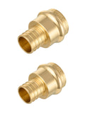 (Pack of 2) EFIELD 1-inch Press X 1-inch PEX Crimp Coupling Brass Adapters For Copper and Pex Pipe Connection