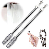 Jos & Haz Curtain Pull Wand Clear Acrylic 36 (2 Pack) - Pull Rod Wand for Grommet Panels, Vertical Blinds, Shower Drapes - Invis