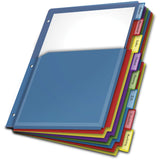 Cardinal 8Tab Expanding Plastic Binder Dividers, Flexible Front Pockets Expand 1/4, Insertable Multicolor Tabs, Letter Size, 1