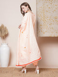 Gosriki Women'S Rayon Blend Straight Hand Block Printed Kurta With Pant & Dupatta (Ragsri Peach-Vks05-Gs_L_Peach_Large),Peach,,B0DGT1172P