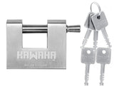 KAWAHA 71/60KD-5SK Stainless Steel D-Shaped Heavy Duty Padlock with Key for Garage Door, Containers, Shed and Warehouse (2-3/4 i