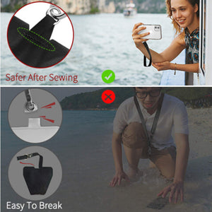 OUTXE Universal Phone Tether Tab with Adhesive, 4 Pack Phone Lanyard Replacement Part for Phone Strap - Black